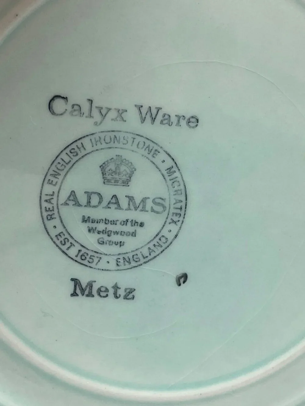 Adams Calyx Ware Metz Ironstone 6